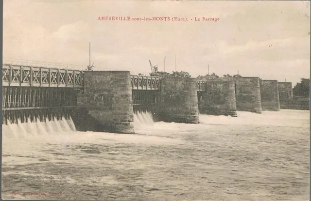 AMFREVILLE sous les MONTS 27 Barrage CPA écrite par un militaire 16 avril 1915