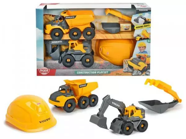Dickie Baustelle Set Go Real / Construction Volvo Construction Playset 203729013
