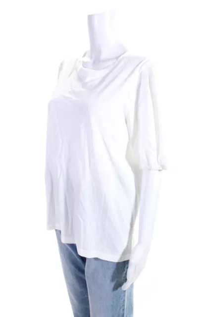 Derek Lam 10 Crosby Womens Cotton Jersey Puff Sleeve Tee T-Shirt White Size L 2