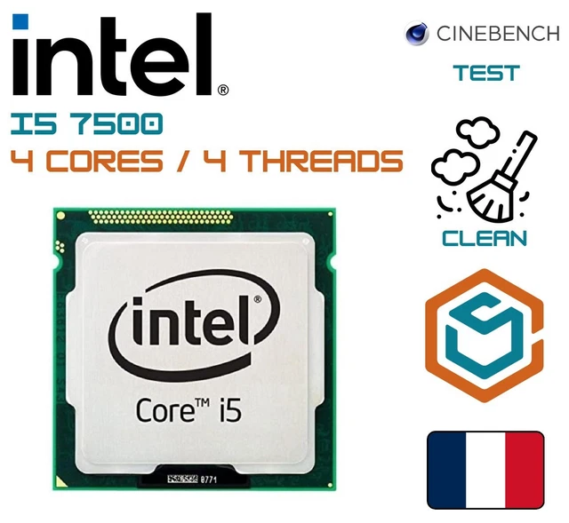 Processeur Intel Core I5-7500 D'occasion - Socket 1151, 3.40 GHz, 4 Cœurs, 7ème Génération