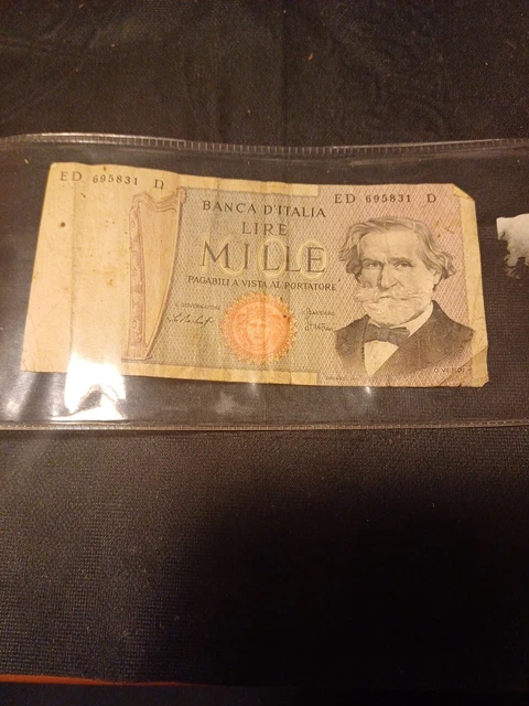 Banconota mille lire 1000 lire giuseppe verdi Decreto Ministeriale 1969 Buona