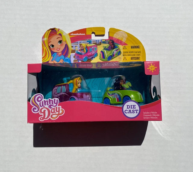 NEW NICKELODEON Sunny Day Die Cast Vehicles Cars Glam Van & Coloring Car Nick Jr