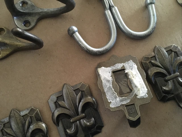 Lot of Coat Hooks. Some Look Matching. Some Look Vintage. 1 Marked NY Mixed Lot 3