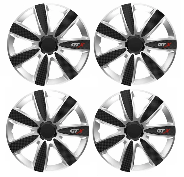 Black Red 15" Wheel Trims Hub Caps – Plastic Covers For Aygo Auris Avensis, Easy Install