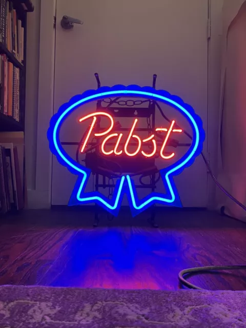 WORKING Pabst Blue Ribbon PBR NEON Light Bar Sign With Dimmer 21” x 19”