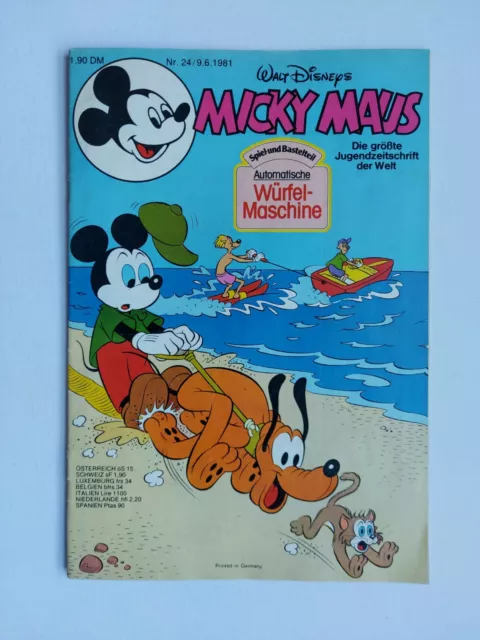 Ehapa - Micky Maus Nr. 24 / 09.06.1981 - Top Zustand / Z1- (mit Beilage)