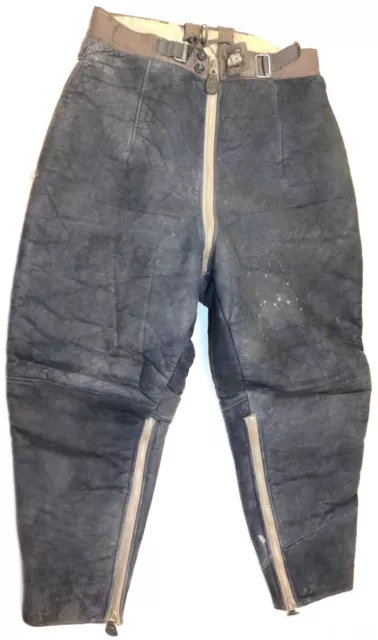 original c.WW2 German Luftwaffe Blue/Gey Suede Cold Weather Flying Trousers.