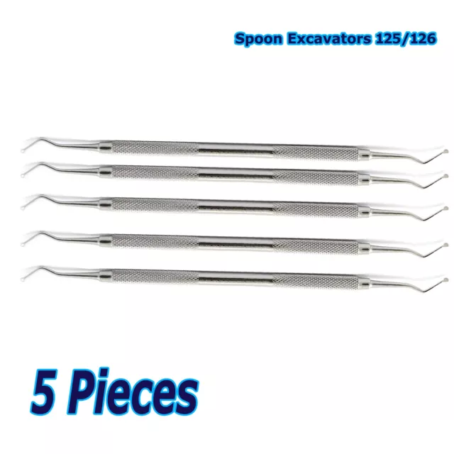 5 Dental Spoon Excavators 125/126 Restorative Composite Carious Cavity TOOLS ODM