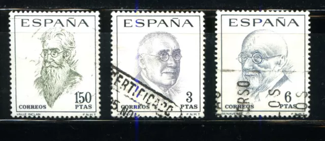 S0443_2_SELLOS ESPAÑA 1966 LITERATOS ESPAÑOLES EDIFIL 1758/60 (o)