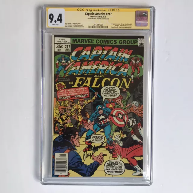 Captain America #217 🔥 1st appearance Quasar (Marvel Man) CGC 9.4 WP Signature
