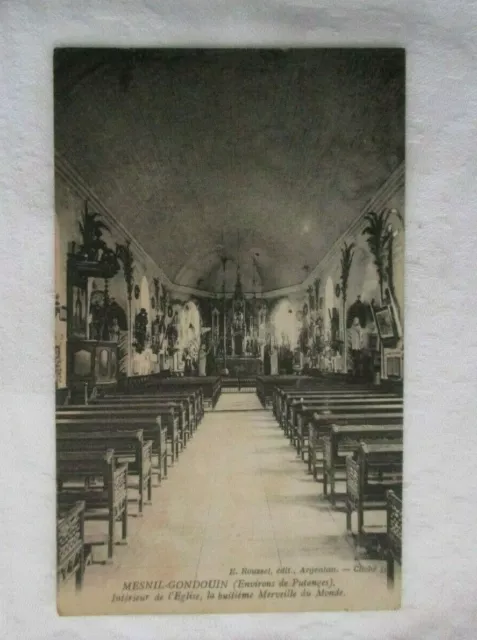 Cpa Orne 61 Mesnil Gondouin Environs De Putanges Interieur De L'eglise