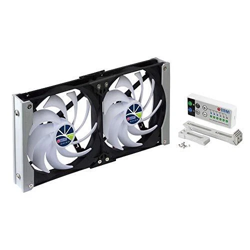 TITAN- 12V DC IP55 Waterproof Double Rack Mount Ventilation Cooling Fan with ...