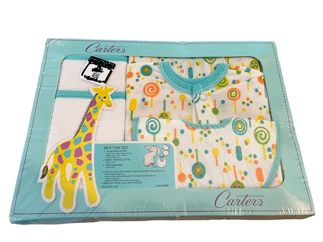 Vintage Carters infant bed time 3 Piece Baby Gift Set NEW OLD STOCK GIRAFFE SEE