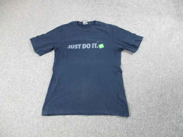 Nike T-Shirt Mens Small Blue Crew Neck Short Sleeve Casual Just Do It Logo