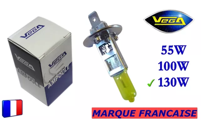 ► Ampoule Jaune ancien Marque Française VEGA® H1 130W Auto Moto 12V ◄