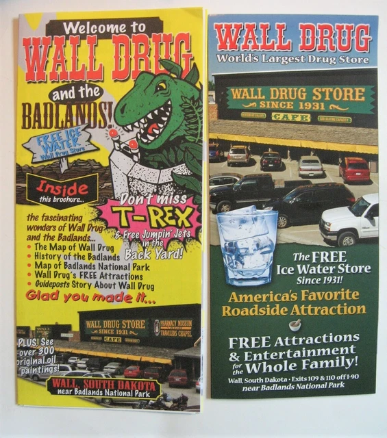 Two Wall Drug South Dakota Brochures Badlands
