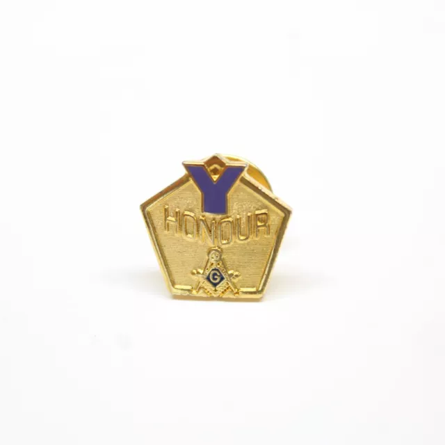 Y Honour Masonic Pin Gold Tone Lapel Enamel Collectible Award