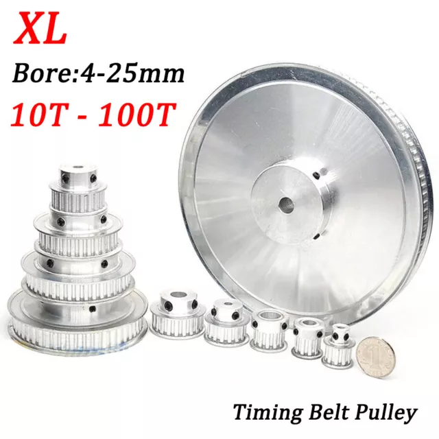 XL Timing Belt Pulley With Step 10T-100T Bore 4-25mm For 10mm Wide Timing Belt