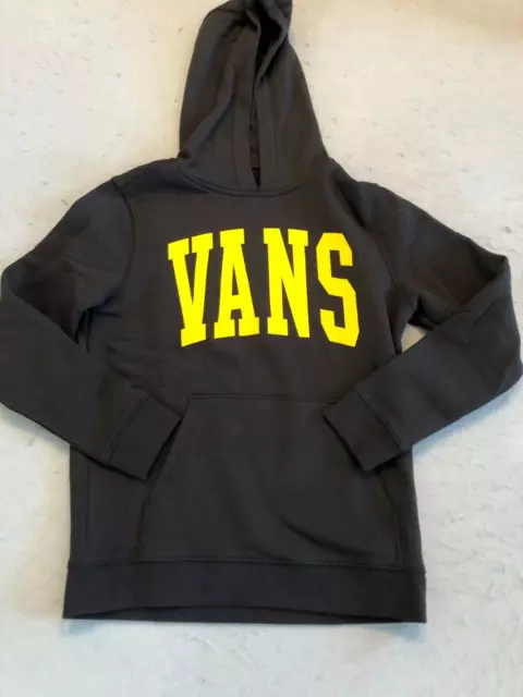Vans Sweatshirt Boy's Medium (10-12) New Varsity Black Fleece Pullover Hoodie