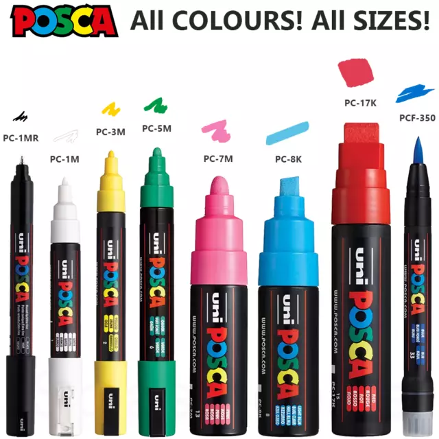 UNI POSCA PAINT Pens Art Markers - PC-1M PC-1MR PC-3M PC-5M PC-8K