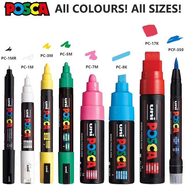 Uni Posca Paint Marker Art Pens - Waterproof Paint Pens - All Sizes & Colours