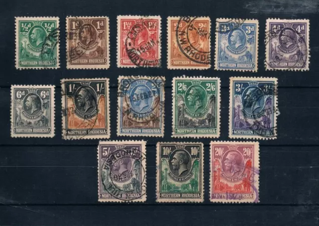 Northern Rhodesia 1925-29 Used Lot Part Set Sc#1-7,10-14,16,17 British Colonies