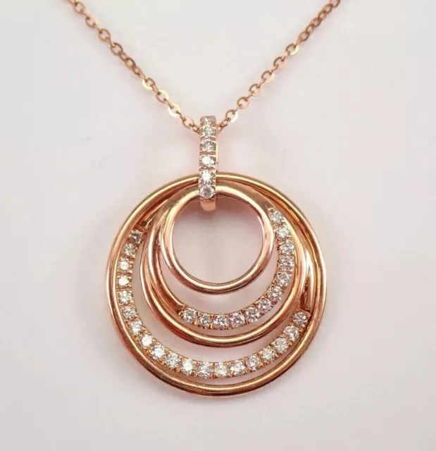 Circle comely Gift Pendant 14K Rose Gold Plated 1.50Ct Round Simulated Diamond