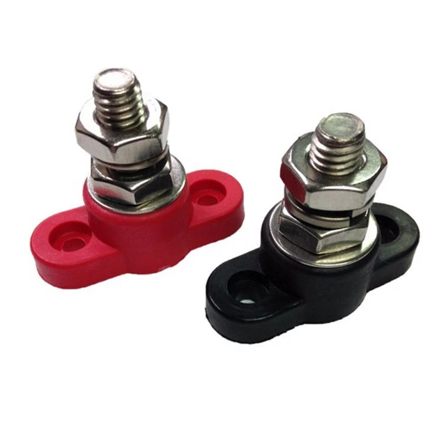 4Pcs Blocs de Bornes de Batterie 12V 24V Sûr Rouge Noir Goujon d'alimentation Batterie Jonction Block Post 4Pcs Blocs de Bornes de Batterie 12V 24V Sûr Rouge Noir Goujon d'alimentation Batterie Jonction Block Post