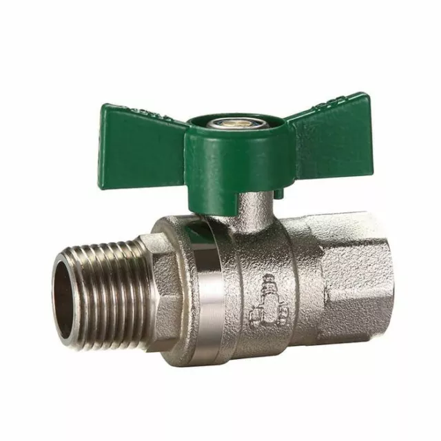 BRASS BALL VALVE MALE FEMALE 1/2" BSP 15mm BUTTERFLY HANDLE WATERMARKED