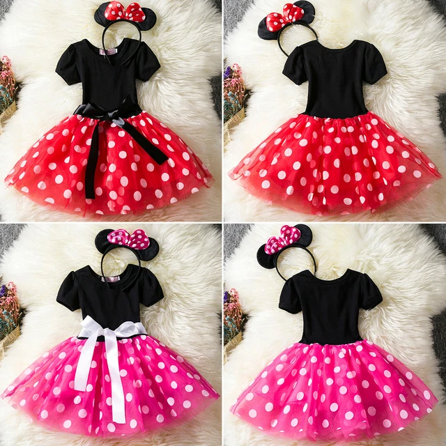 Minnie Mouse Baby Kids Girls Birthday Party Fancy Dress Up Tutu Dress Costume