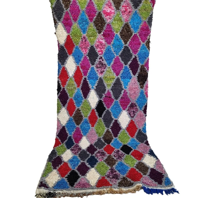 Vintage Moroccan Rug Tribal Azilal Rug Handmade Small Carpet Berber Wool Rug