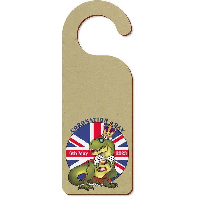 'Coronación dinosaurio' 200 mm x 72 mm colgador de puerta (DH00034828)