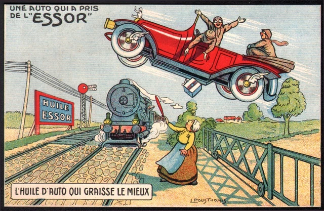 Automobile - L. Pousthomis. Huile l'Essor. Boyer & Cavaillon. Vers 1910