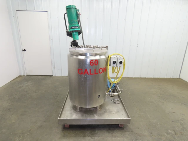 SPX 60 Gallon Stainless Steel Heated Mixing Tank Double Wall Lightnin Vektor