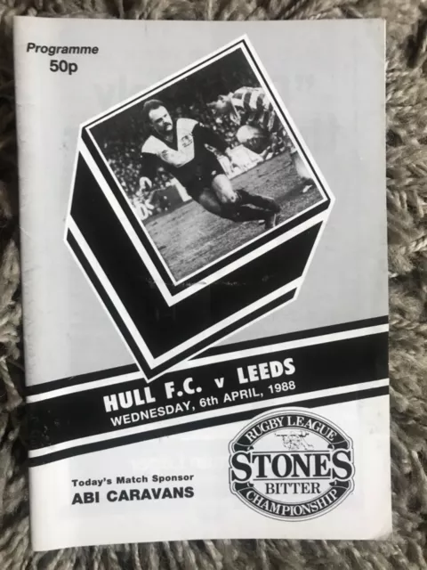 Hull fc v Leeds rugby league Programme 1987/88 season