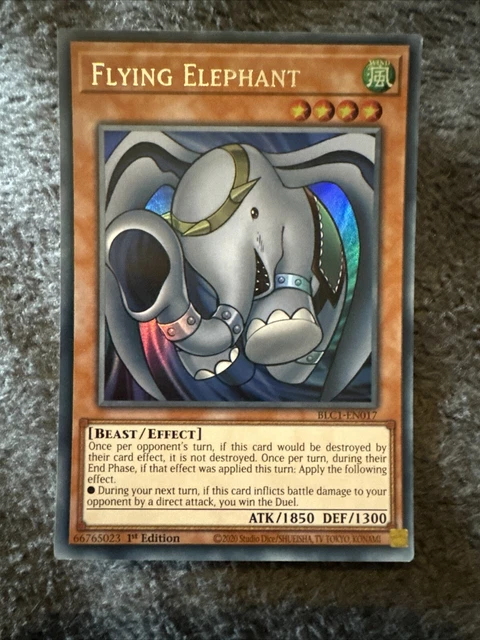 flying elephant yugioh card Amazon.com: Yu-Gi-Oh! - Flying Elephant - BLRR-EN003 - Secret Rare - 1st  Edition main image 0