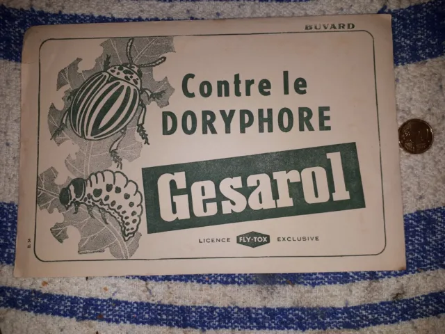 Buvard publicitaire ancien CONTRE LE DORYPHORE GESAROL FLY TOX