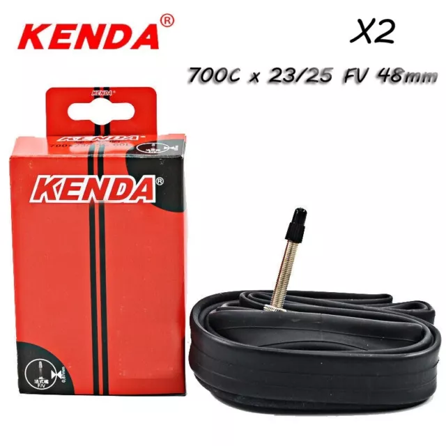 2X  Kenda Road Bike Tube 700C x 23/25 48mm Presta Valve FV Bicycle Inner Tube