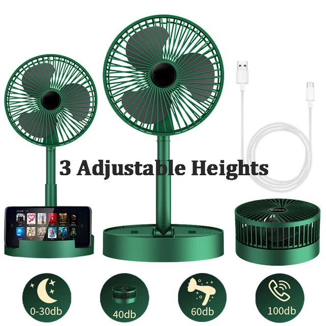 Portable Desk Fan Mini Cooling Cooler USB Recharge Ultra-quiet 3Speed Adjustable