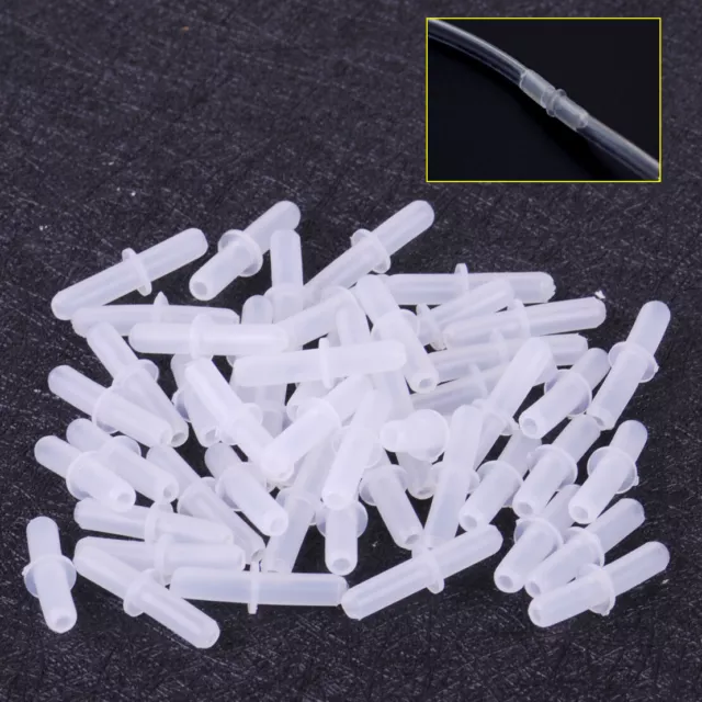 50pcs Plastic Aquarium Air Pump Line Tube Tubing Joints Straight Connectors 4mm