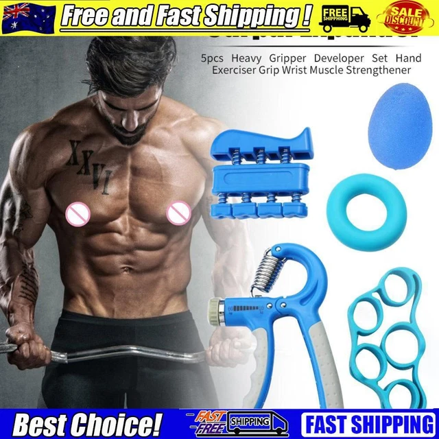 5pcs Heavy Gripper Developer Set Hand Exerciser Grip Wrist Muscle Strengthener