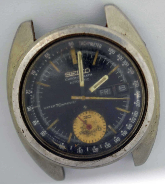VTG SEIKO BRUCE Lee Steel Chronograph. Ref 6139 6012 Cal 6139A