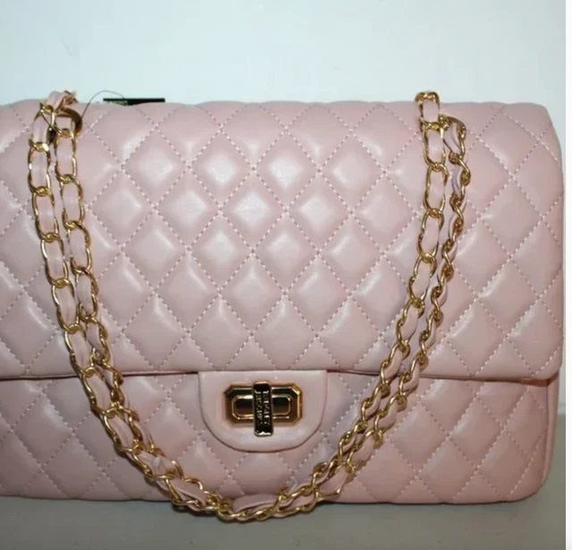 Nwt Badgley Mischka Quilted Messenger Bag Purse Blush Pink $179 Shoulder Purse