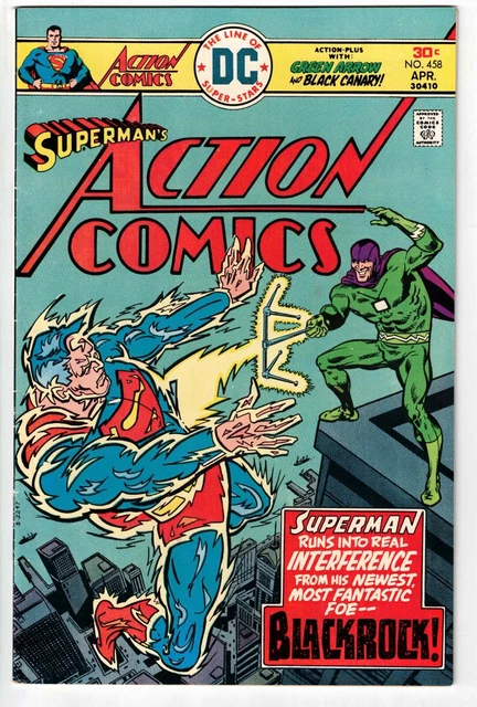 Action Comics #458 1976 Black Canary Green Arrow Story Dc Bronze Age Nice!