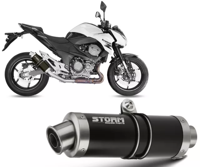 Tubo De Escape Storm by Mivv Gp Nero Acero para Kawasaki Z 800 E 2013 > 2016