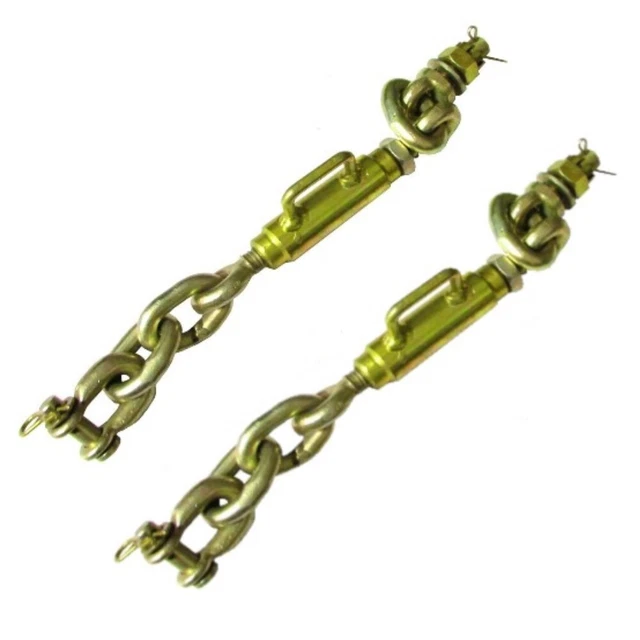 2 UNIVERSAL FIT 3 Point Hitch Turnbuckle Sway Check Chain Stabilizer 11