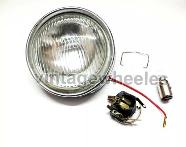 Lambretta Li Series 3 Headlight Lamp Unit Innocenti Cev + Holder & Halogen Bulb