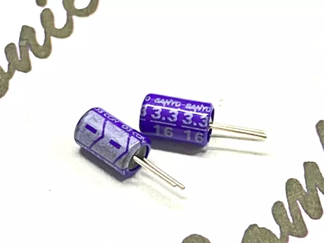 10pcs- SANYO 3.3uF (3,3µF) 16V OS-CON Radial Aluminum Solid Capacitors