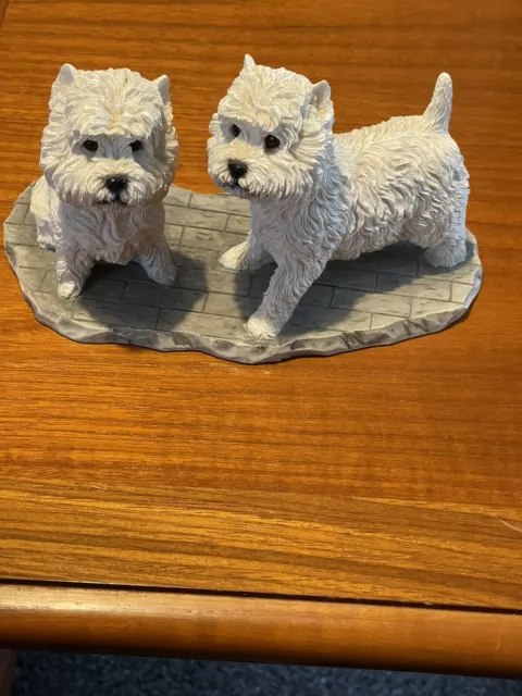 Leonardo Collection West Highland Terriers Figure From 2002 7” Long 4” High