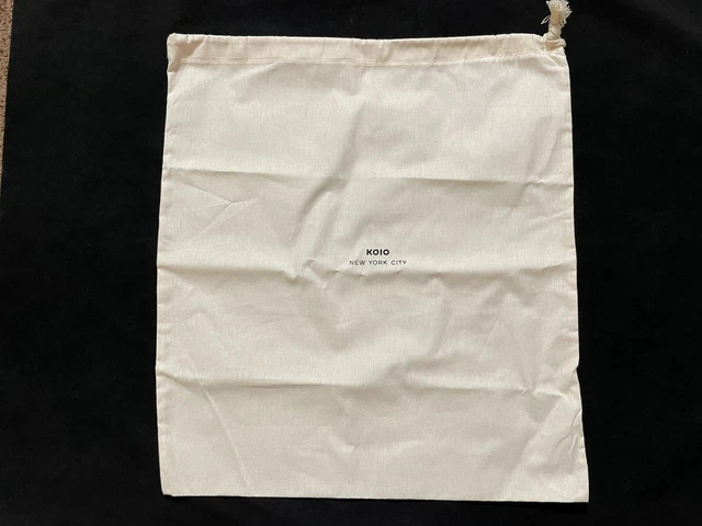 Koio New York City Sneakers Shoe Drawstring Ivory Canvas Dust Bag NEW!